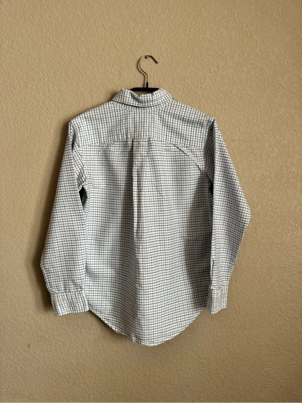Kids Ralph Lauren White and Navy Grid Button-Down Shirt